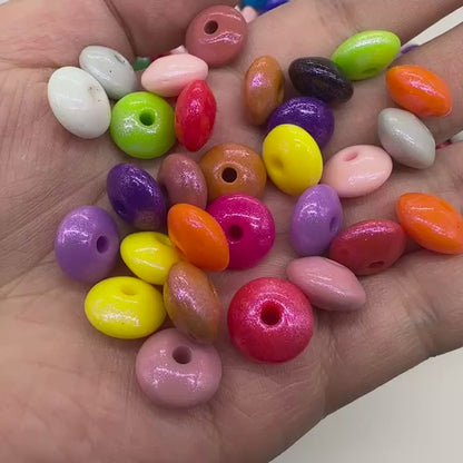 Opal Lentil Silicone Beads 12*7mm