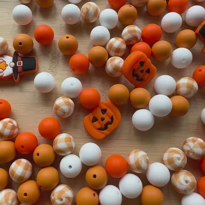 Assorted Fall Pumpkin Gnome Silicone Beads Bulk