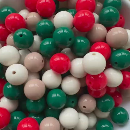 15mm Assorted Christmas Silicone Beads Pack