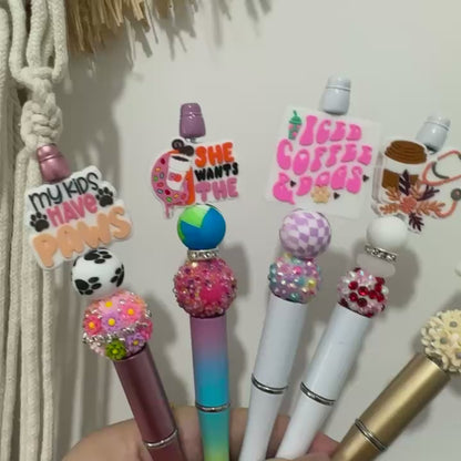 5Pcs Beadable Pen Loose Beads Assorted Kit DlY Beaded Pen