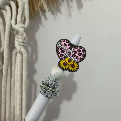 20mm Chunky Flower Beads, Rhinestone Floral Ball Beads