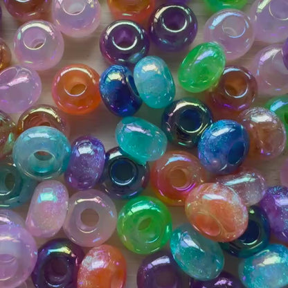 14mm Galaxy Abacus Spacer Beads,Shimmer Beads,Acrylic Beads