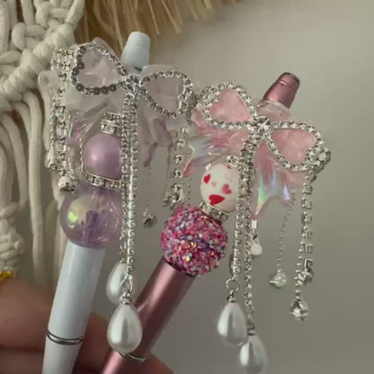 Fancy Rhinestone Crystal Lace Bowknot Dangle Beads, Bling Beads