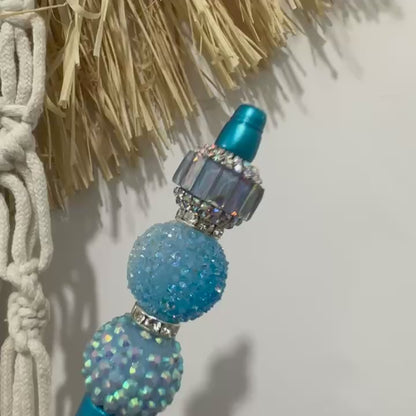 Sparkle Cylinder Rhinestone Acrylic Beads