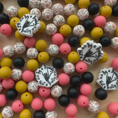 24/48Pcs Assorted School Silicone Beads