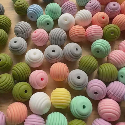 New Mix 15mm Spiral Silicone Beads