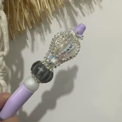 Bling Rhinestone Crown Hot Air Balloon Shaped Acrylic Focal Beads