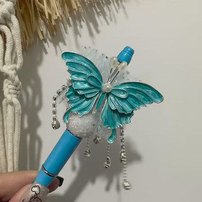 Enamel Butterfly Beads, Fancy Beads, Rhinestone Dangle Beads