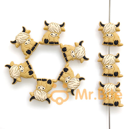 New Highland Cow Silicone Beads