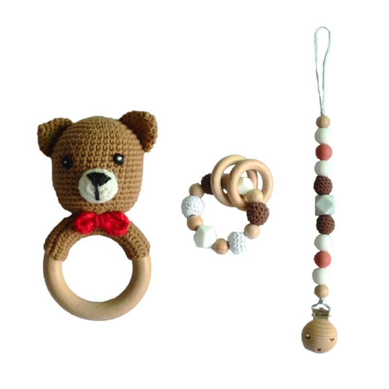 Crochet Bear Rattles Set