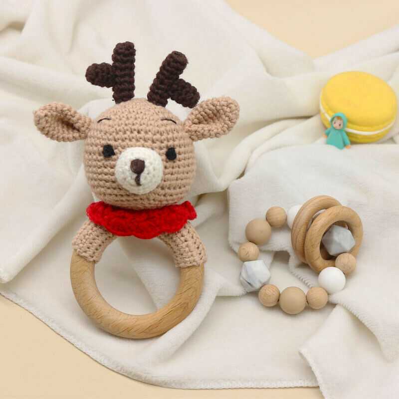 Crochet Elk - Rattles Set