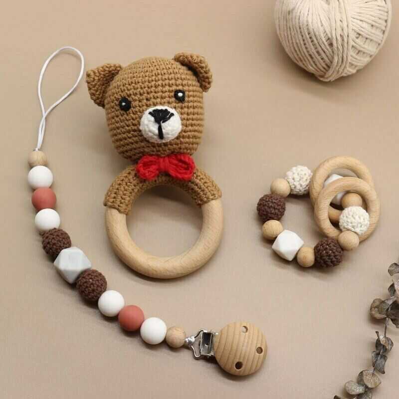 Crochet Bear Rattles Set