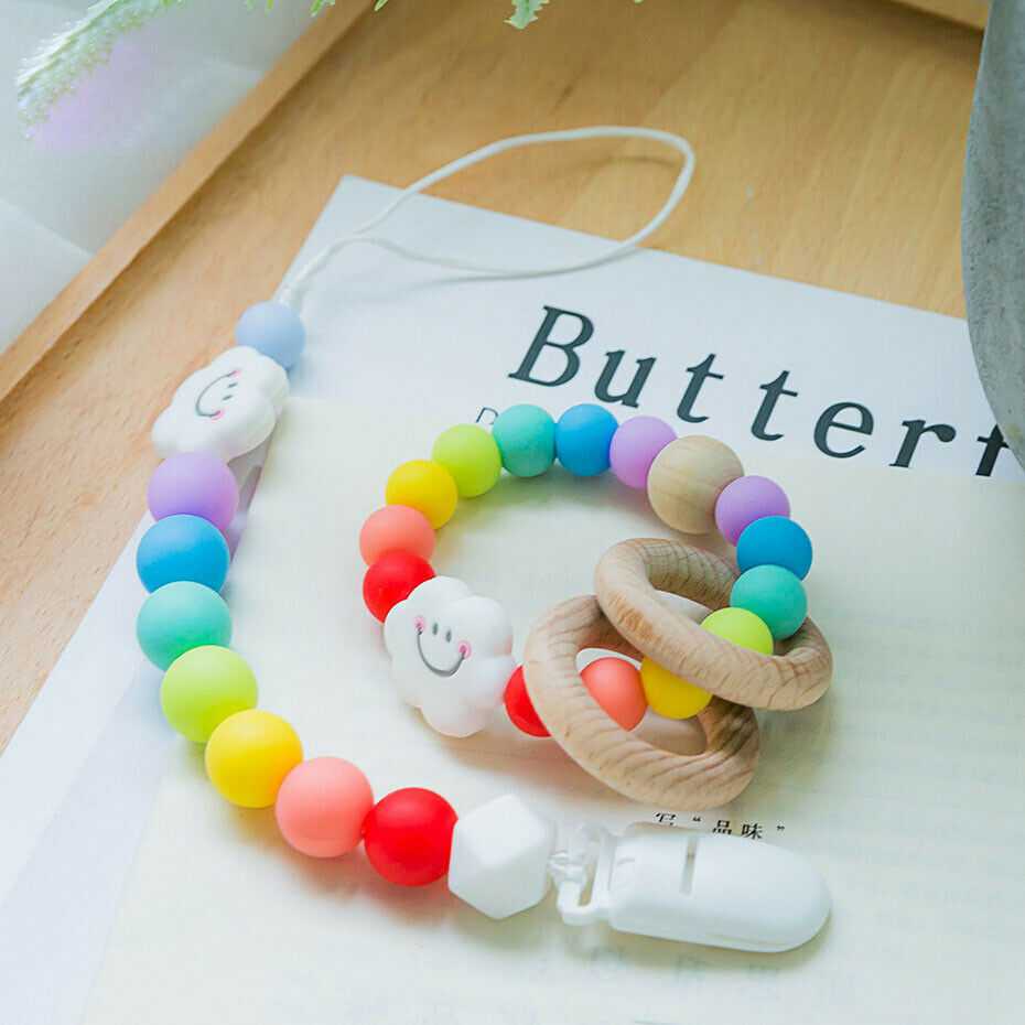 Baby Teething Pacifier Clip & Bracelet Toy