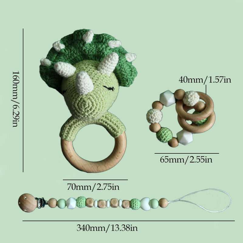 Dinosaur Crochet - Toy Rattle