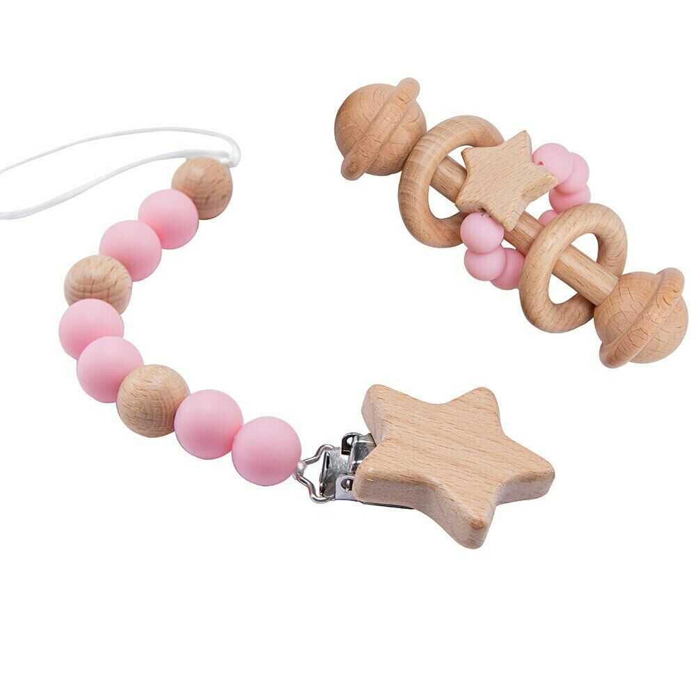 Baby Teether Toy Set Rattle Pacifier Chain Clip