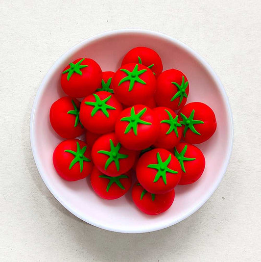 Tomato Silicone Beads 21*15mm