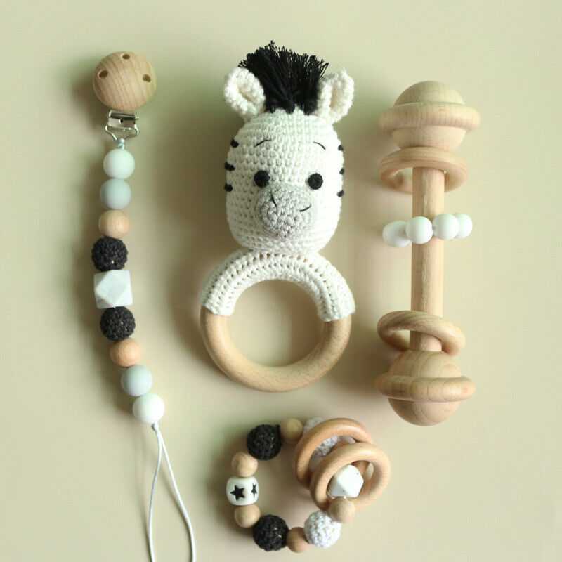 Zebra Crochet Rattles Set