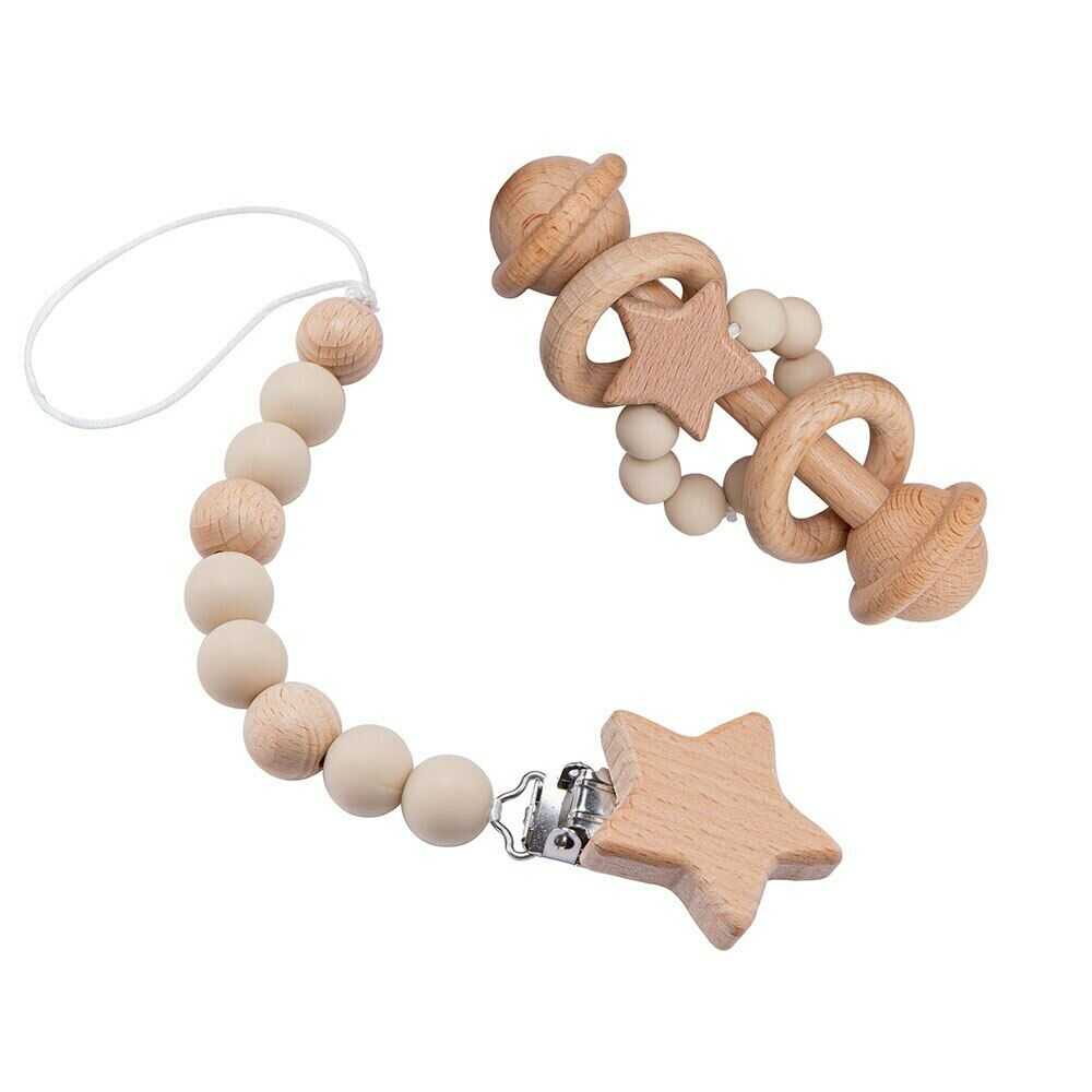 Baby Teether Toy Set Rattle Pacifier Chain Clip