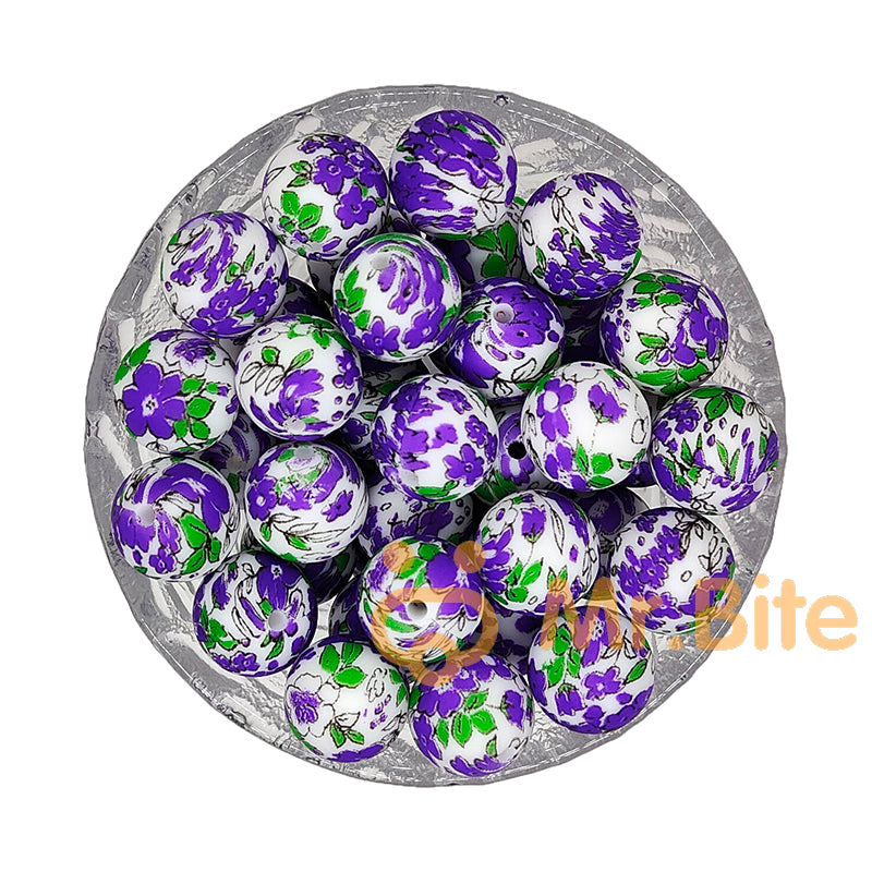15mm Lavender Silicone Beads - Round