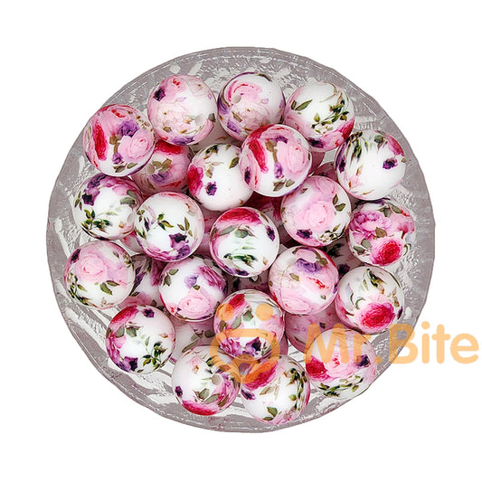 15mm Blush Rose Silicone Beads - Round