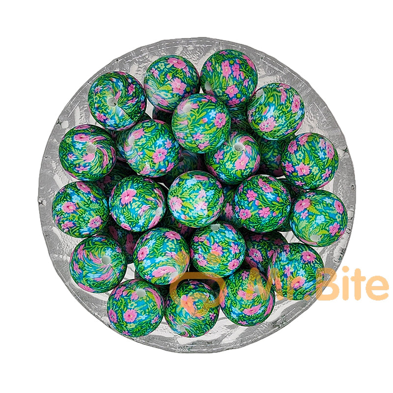 15mm Arab Speedwell Silicone Beads - Round