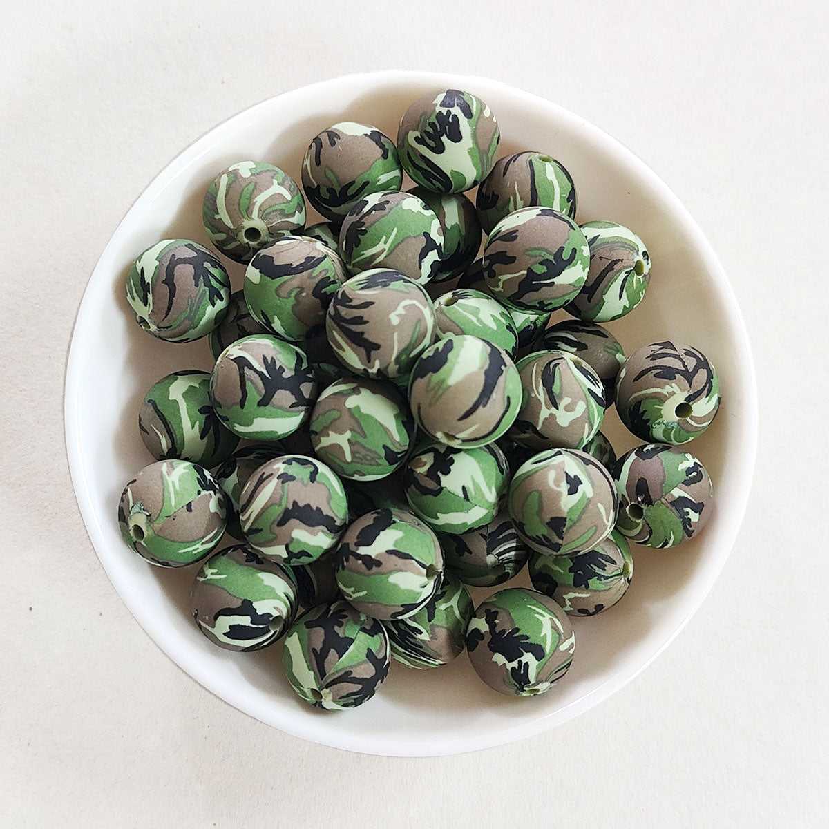 12/15mm Camo Silicone Beads - Round - #11