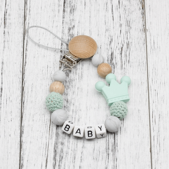 Crown Personalized Pacifier Chain
