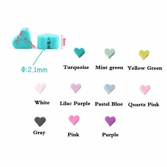Heart Silicone Beads