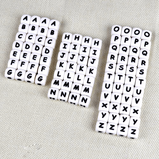 Alphabet Silicone Letters Beads 12*12mm