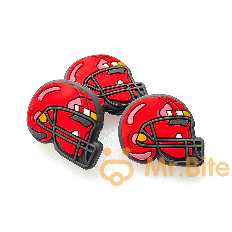10-100Pcs American Football Helmet Beads 25*22*8mm