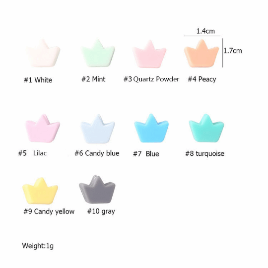 Small Crown Silicone Beads