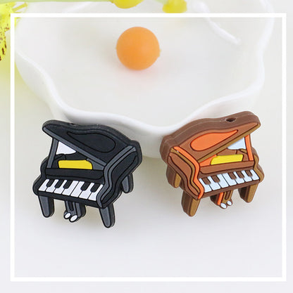 Musical Instrument Silicone Piano Beads 30*30mm