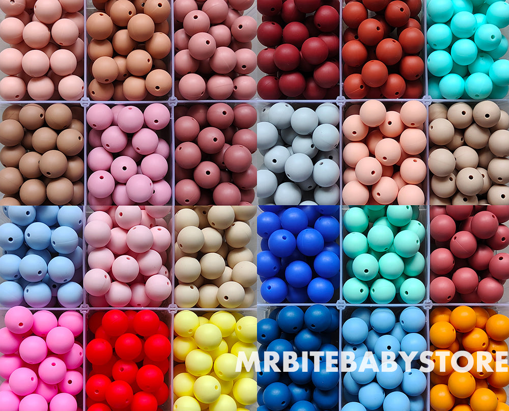 12/15mm Round Silicone Beads #74 - #97
