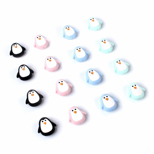 Penguin Silicone Beads 26*25MM