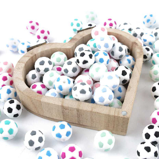 Football Silicone Beads 15MM