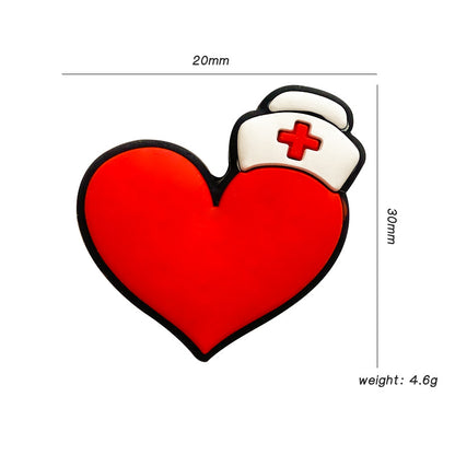 Nurse Heart Silicone Beads - 30*20mm