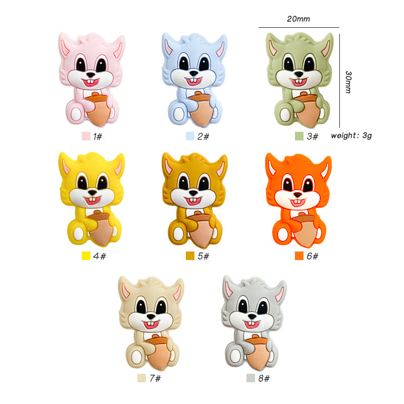 New Silicone Squirrel Beads 20*30mm