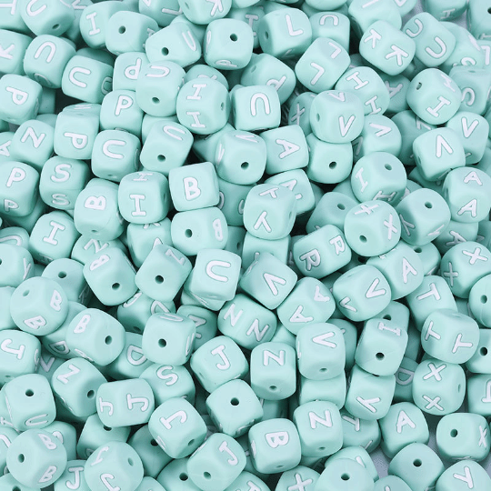 Silicone Wholesale--Mix & Match--Silicone Alphabet Beads--50
