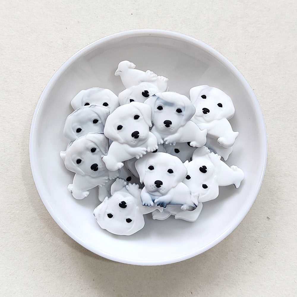 Marble - Dog Silicone Beads 28*22mm
