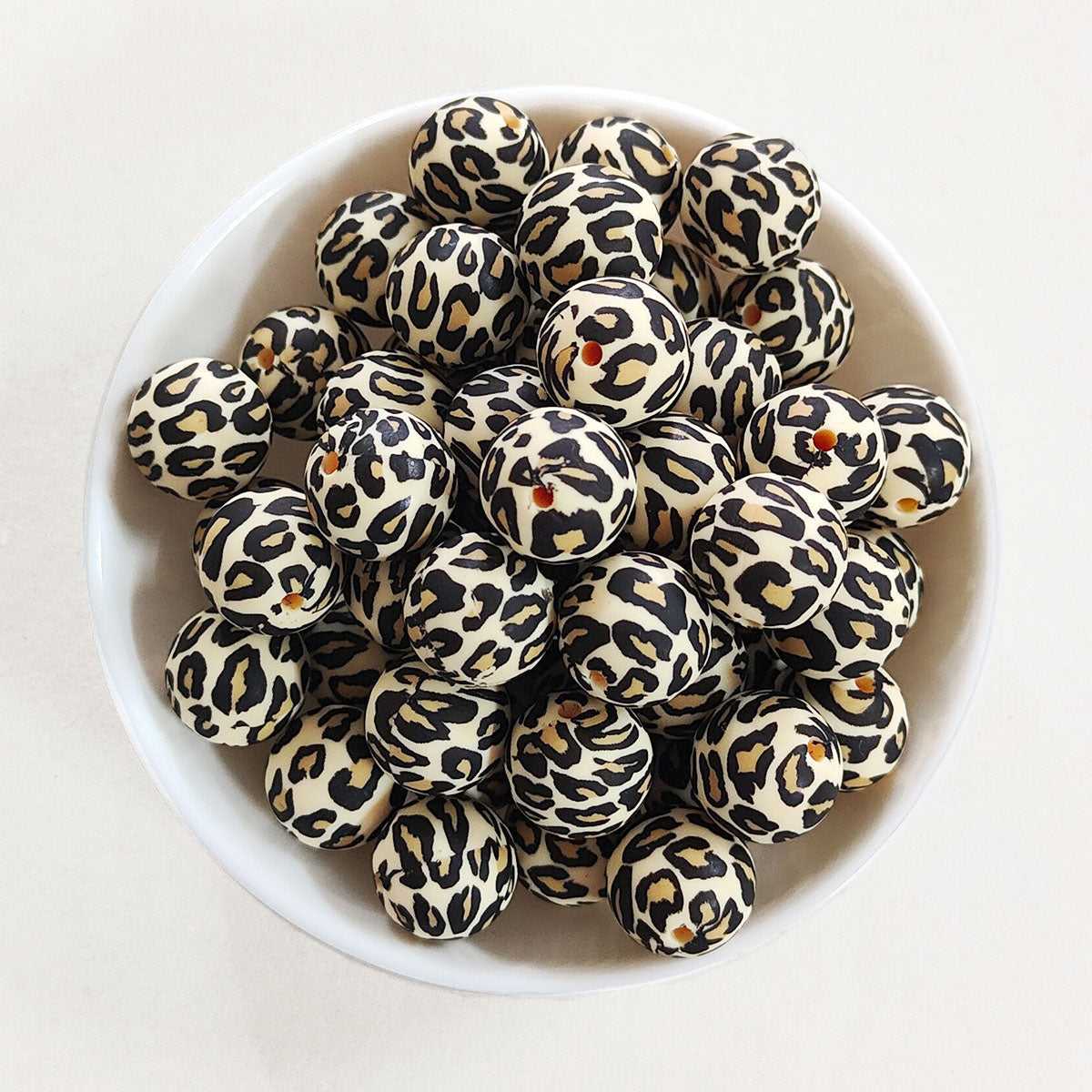 12/15mm Leopard Silicone Beads - Round - #2
