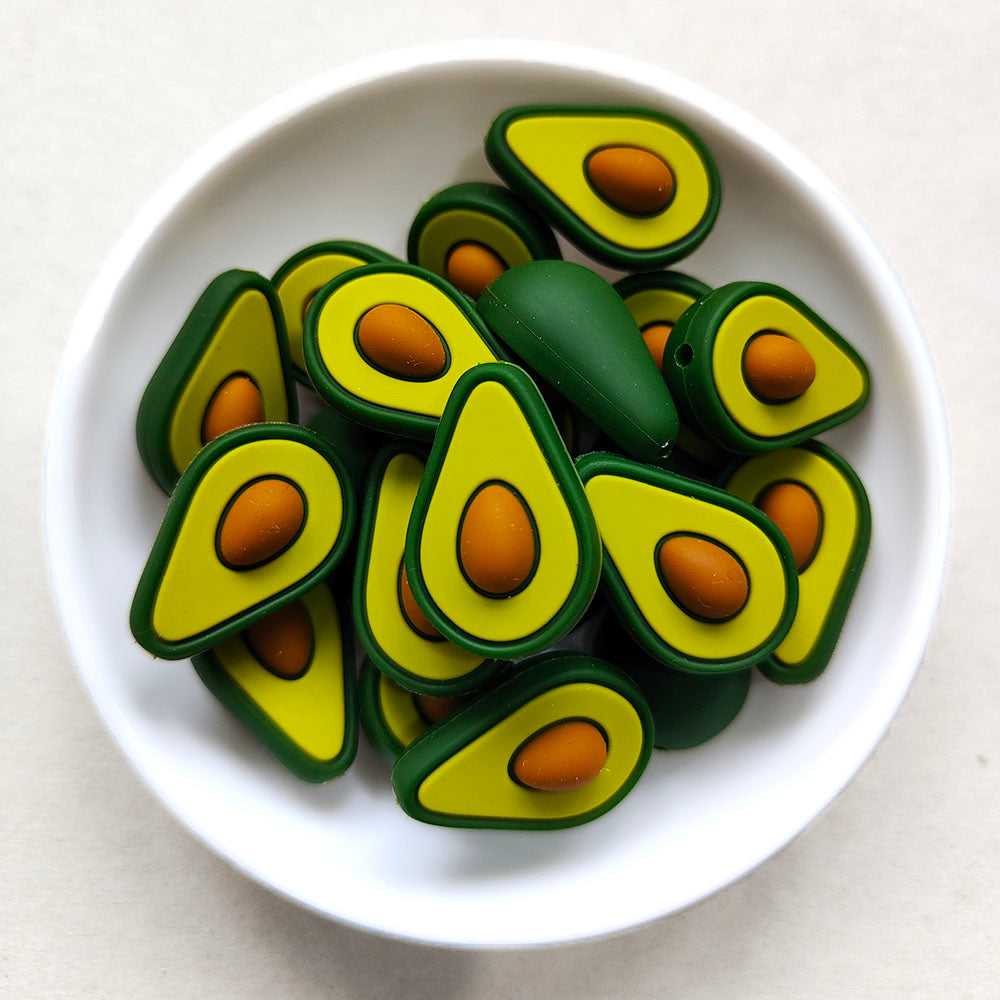 Avocado Silicone Beads 27*18mm