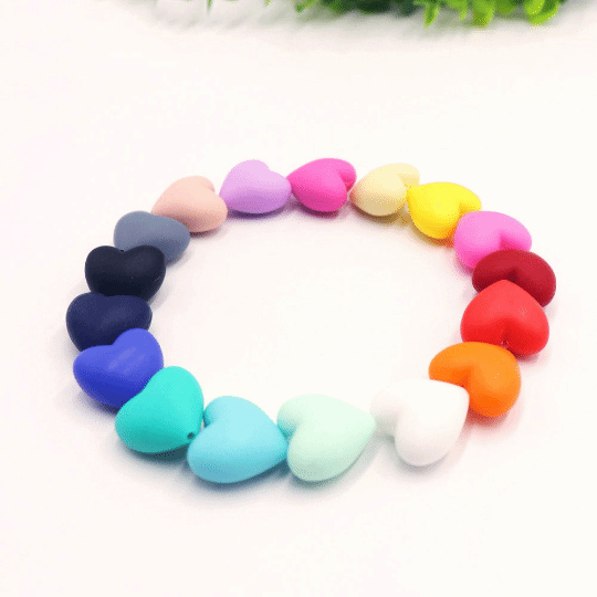Silicone Heart Beads 19*20mm