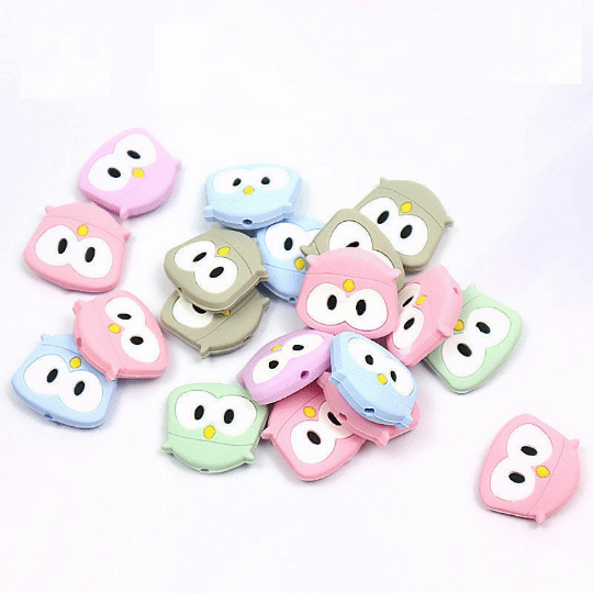 Owl Silicone Beads 3*2.6CM