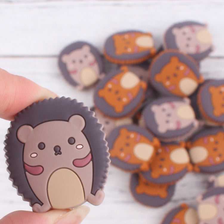 New - Hedgehog Silicone Beads - 34*30mm