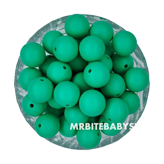 12/15mm - Emerald Green Silicone Beads - Round - #30