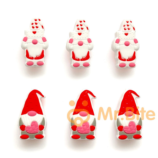 Valentines Day Gnome Silicone Beads Gonk Beads