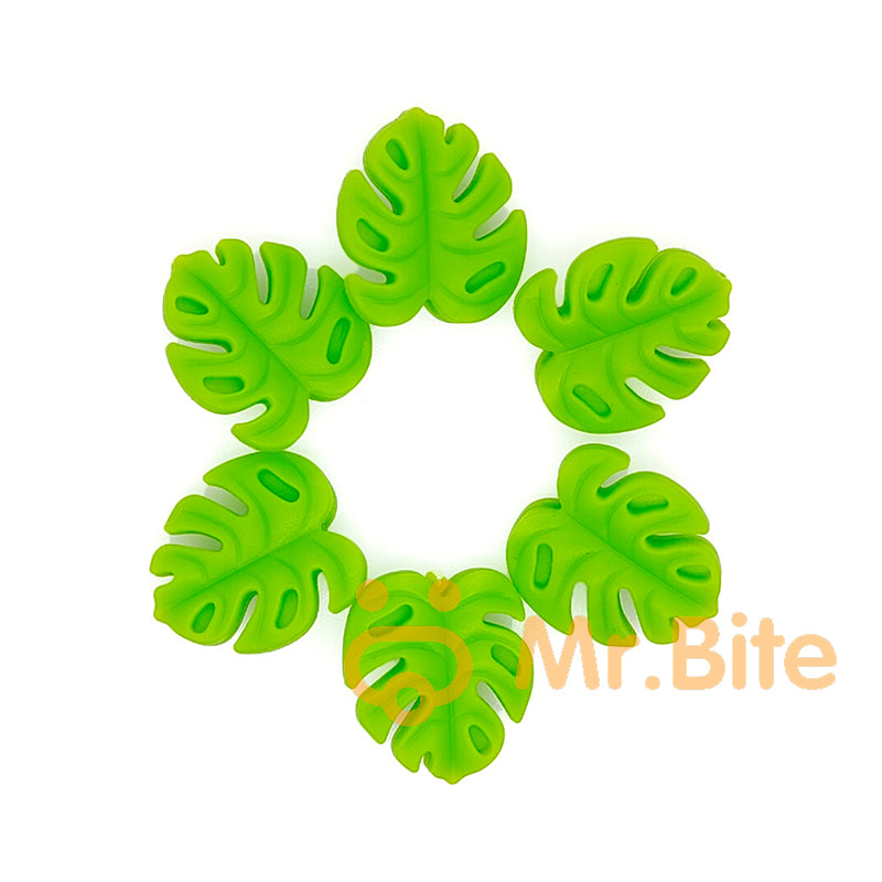 Monstera Silicone Leaf Beads, Bulk Silicone Beads, Mini Leaf Focal