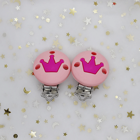 Crown Silicone Pacifier Clips