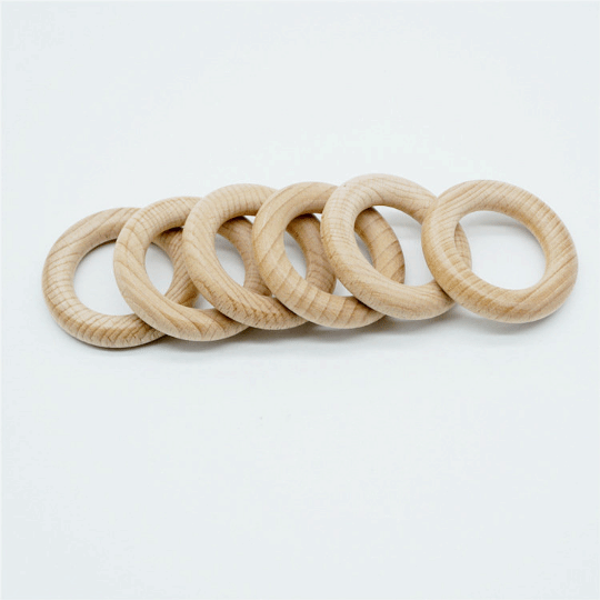 50MM BEECH Wooden Rings