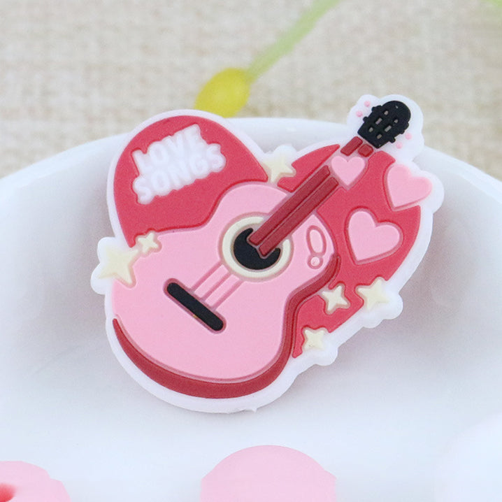 Love Songs Guitar Focal Silicone beads - 35*30mm